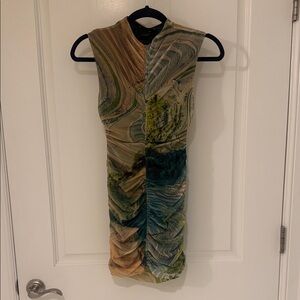 Vintage Tulle Multicolor Sleeveless Dress